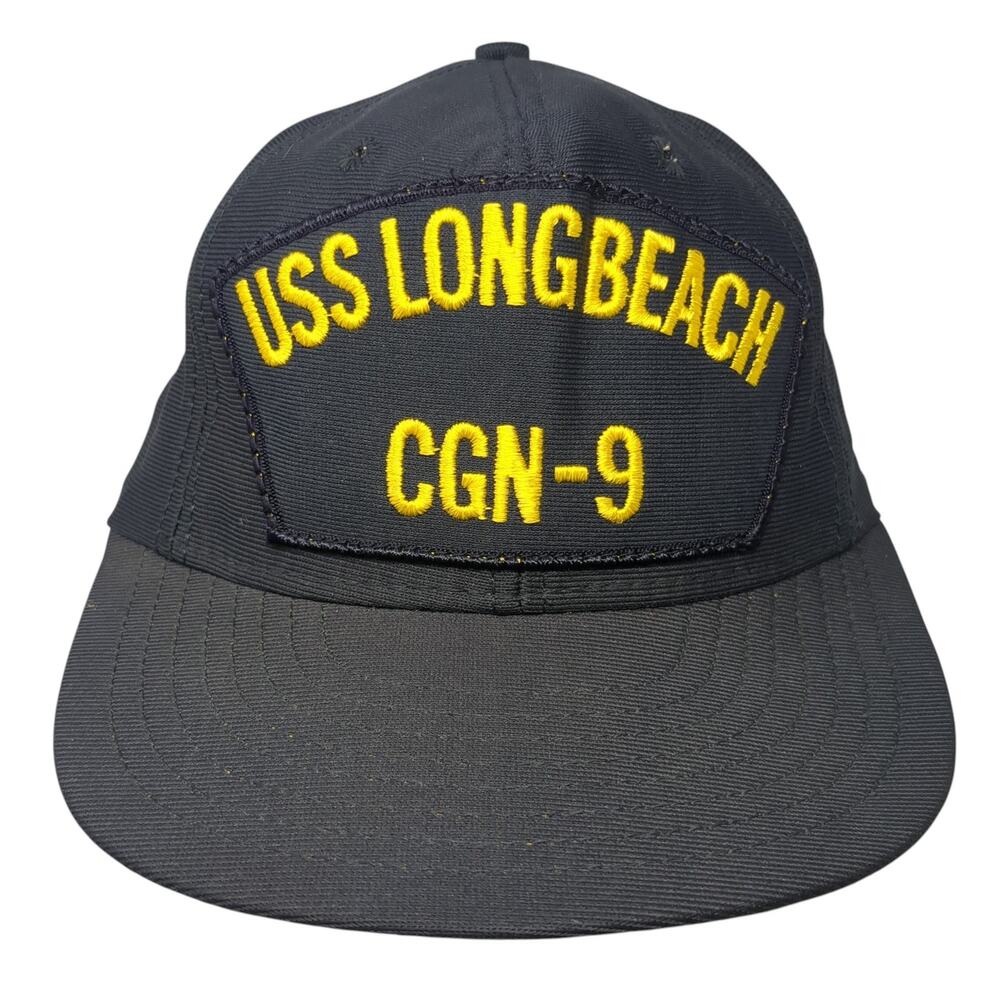 USS Long Beach CGN-9 Snapback Hat Blue One Size Adjustable Northstar